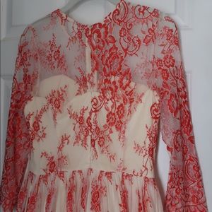 Lace Red and Ivory Dress Chicwish Size M